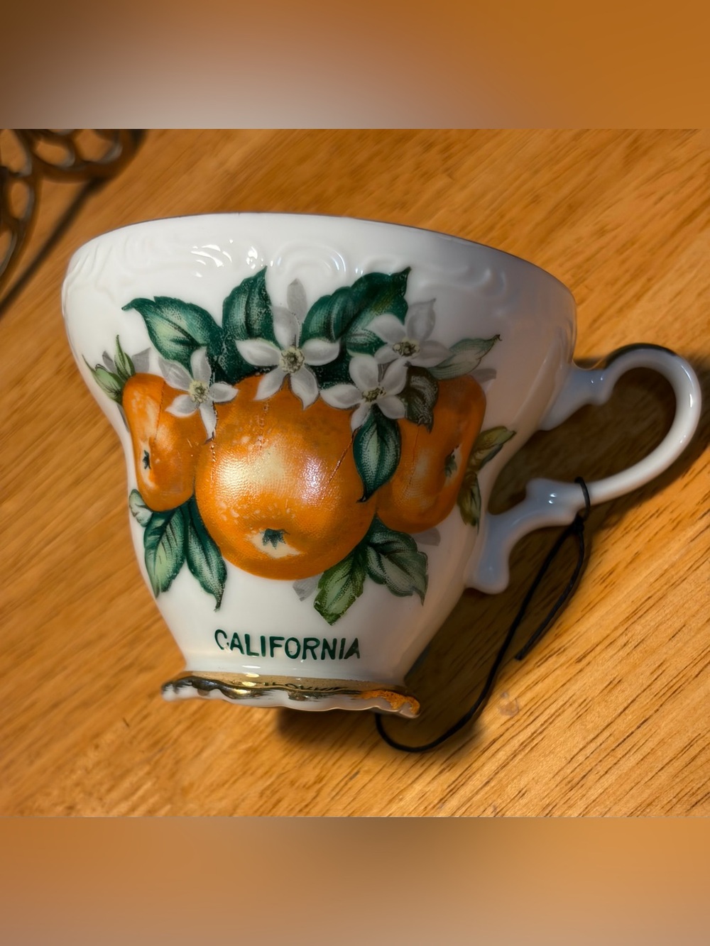 Vntge California Oranges Small Porcelain Souvenir Tea Cup